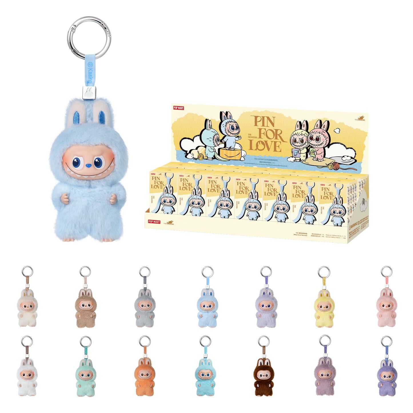 THE MONSTERS Pin for Love Series-Vinyl Plush Pendant Blind Box (A-Z)