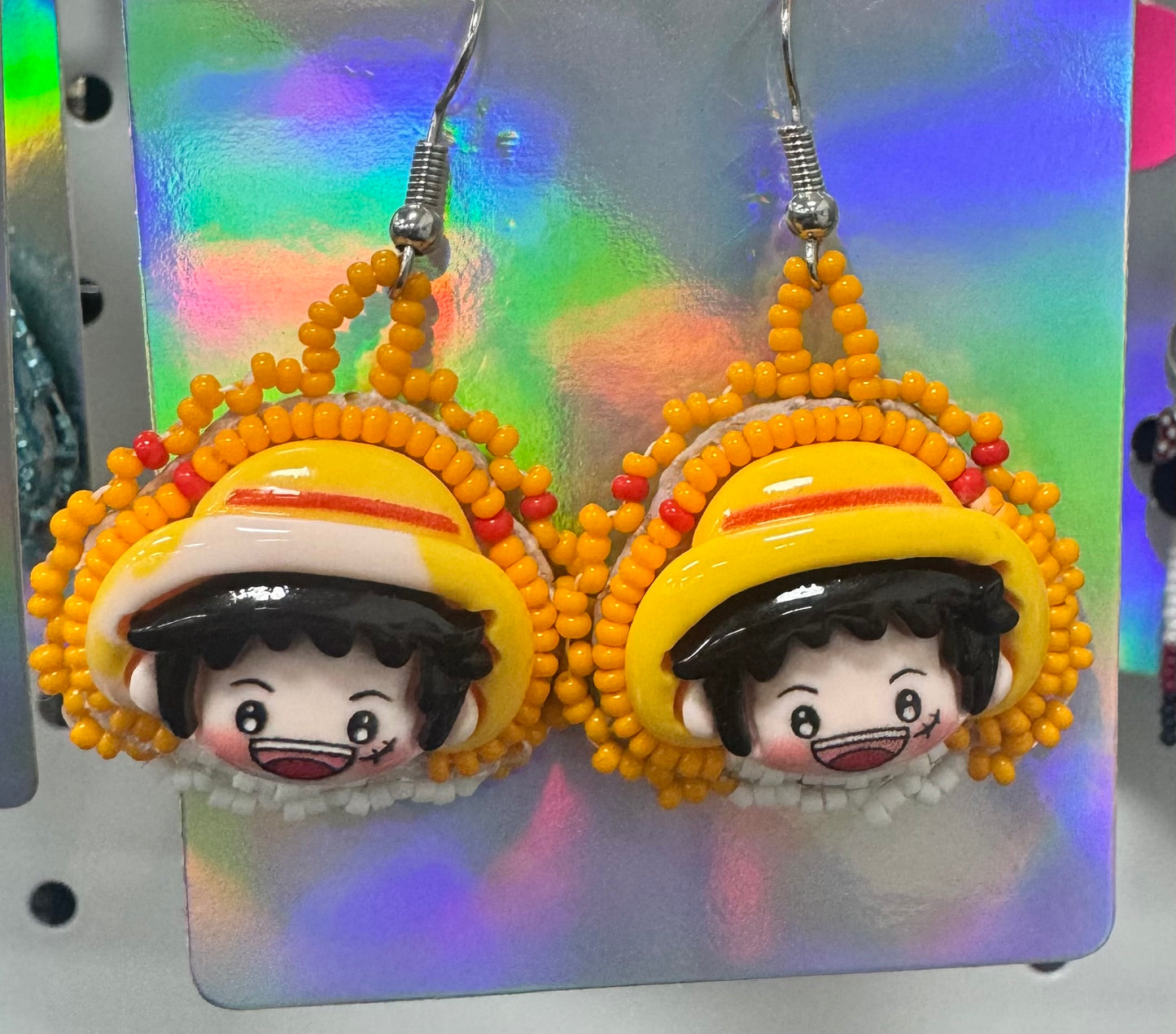 Handmade beaded ONE PIECE earrings
