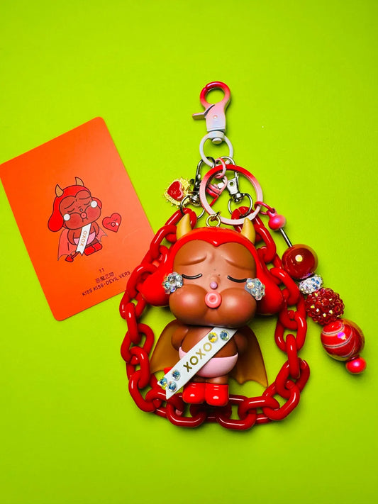 💔 Authentic Popmart Cry Baby – Crying for Love Series Custom Keychain w/ Charms