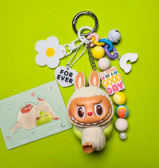 Authentic Popmart Lazy Yoga Keychain