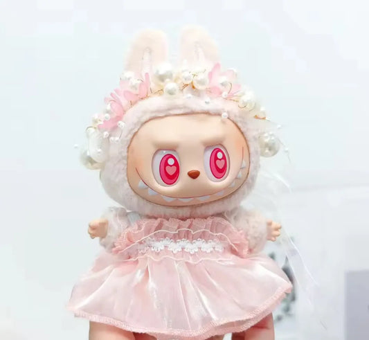 Dress with Pearl & Flower Crown
